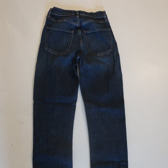 Womens Agolde Riley Long Blue Dark Wash Style A9090B-1255 Button-Fly Jeans 23 * - Picture 10 of 13